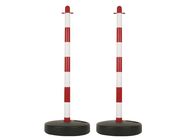 RED/WHITE PLASTIC POST FOR SECURITY CHAIN - 2 pcs