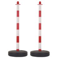 RED/WHITE PLASTIC POST FOR SECURITY CHAIN - 2 pcs