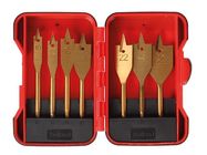 FLAT WOOD DRILL SET - TITANIUM COATED - 7 pcs