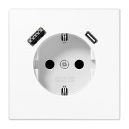 Socket with USB+USB-C JUNG LS1520-15CAWW (white, 16A/250V)