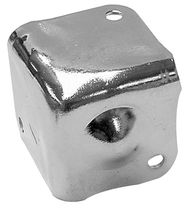 SPEAKER CABINET CORNER WITH STUD, WHITE METAL, 38 x 38mm x 90░