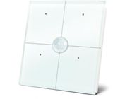 glass control module with 4 touch keys and built-in motion and twilight sensor, white