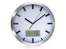 ALUMINIUM LCD WALL CLOCK WITH THERMOMETER, HYGROMETER & FORECAST - Ø 25 cm