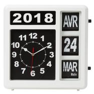 WALL FLIP CLOCK WITH CALENDAR - 31 x 31 cm - FRENCH VERSION