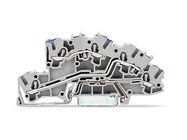 Multilevel installation terminal block, with operating slots, 2.5 mm▓, N/L/PE, Push-in CAGE CLAMP«, 2,50 mm▓, gray