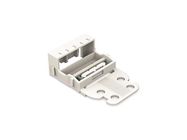 MOUNTING CARRIER - FOR 5-CONDUCTOR TERMINAL BLOCKS - 221 SERIES - 4 mm▓ - WITH SNAP-IN MOUNTING FOOT FOR HORIZONTAL MOUNTING - WHITE