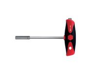 Wiha Screwdriver with T-handle and two bit holders ComfortGrip magnetic 1/4" (26179) 150 mm
