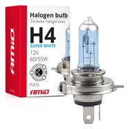 Halogen bulb H4 12V 60/55W UV filter (E8) Super White, AMiO