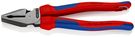 KNIPEX 02 02 225 T High Leverage Combination Pliers with multi-component grips, with integrated tether attachment point for a tool tether black atramentized 225 mm