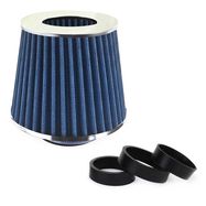 Car Air Conical Filter blue, universal, 3 mouting adapters AMIO-02458, AMiO