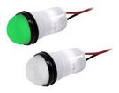.688" DIA (17.5MM) GREEN LED PANEL MOUNT INDICATOR WITH SEMI DOME FLEX VOLTAGE WIRE LEADS 02AH9197