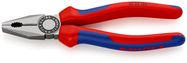 KNIPEX 03 02 180 SB Combination Pliers with multi-component grips black atramentized 180 mm (self-service card/blister)