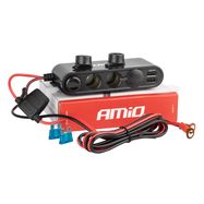 Extension socket with voltmeter AMIO-03782, AMiO