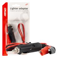 Lighter socket adapter with crocodile output 12V 24V 60cm AMIO-03802, AMiO