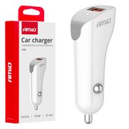 Car charger USB-A 2.1A 12/24V AMiO-03873, AMiO