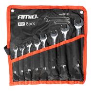 Open end spanners set 8-19 mm 8 pcs. AMIO-04193, AMiO