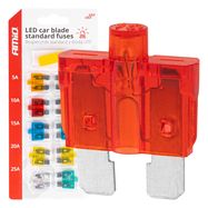 Automobilinių saugiklių komplektas su LED indikacija, AMIO