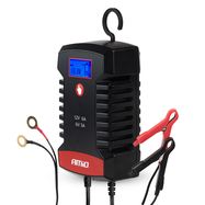 Digital battery charger AGM GEL STD LiFePo4 MAX 6A 6/12V PRO HOOK AMIO-04532, AMiO