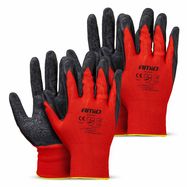 PE Latex coatedsafety gloves 4 pcs Size 10 (2 pairs), 2121X AMIO-04637, AMiO