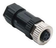 SENSOR CONN, M12, RCPT, 3POS, SCREW