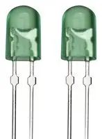 LED, ROUND, 5MM, GREEN, 12.5CD, 527NM