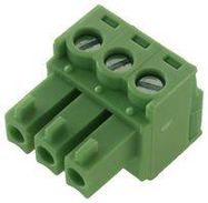 TERMINAL BLOCK, EUROSTYLE, 3 POSITION 24-12AWG