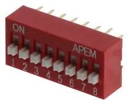 DIP SW, SPST, 0.025, 24VDC, TH