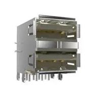 STACKED USB CONN, 2.0 TYPE A, R/A, 8POS