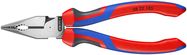 KNIPEX 08 22 185 Needle-Nose Combination Pliers with comfort handles black atramentized 185 mm