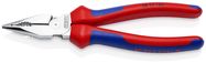 KNIPEX 08 25 185 SB Needle-Nose Combination Pliers with multi-component grips chrome-plated 185 mm