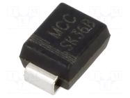 Diode: Schottky rectifying; DO214AA,SMB; SMD; 60V; 3A; reel,tape MICRO COMMERCIAL COMPONENTS