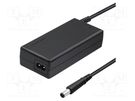 Power supply: switched-mode; 18.5VDC; 4.9A; 90W; for notebooks QOLTEC