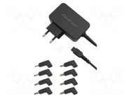 Power supply: switching; mains,universal,plug-in; 19VDC,; 2.37A QOLTEC