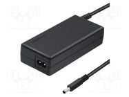 Power supply: switched-mode; 19.5VDC; 2.31A; 45W; for notebooks QOLTEC