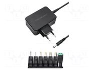 Power supply: switching; mains,plug-in; 12VDC; 2.5A; 30W QOLTEC