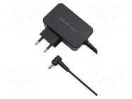 Power supply: switching; mains,plug-in; 19VDC; 2.37A; 45W; black QOLTEC
