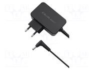 Power supply: switching; mains,plug-in; 20VDC; 2.25A; 45W; black QOLTEC