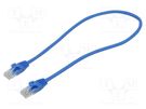 Patch cord; U/UTP; 5e; CCA; blue; 0.5m; RJ45 plug,both sides; 26AWG ART
