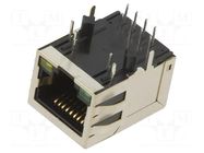 Connector: RJ45; socket; PIN: 8; Cat: 5,6; with LED; 8p8c; on PCBs WIZNET