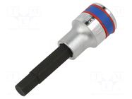 Socket; hex key,socket spanner; Size: HEX 9mm; 1/2" KING TONY