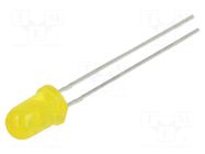 LED; yellow; 5mm; 10÷25mcd; 30°; Front: convex; 1.95÷2.4VDC; 5x8.6mm KINGBRIGHT ELECTRONIC