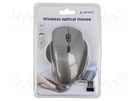 Optical mouse; black,grey; USB A; wireless; 10m; No.of butt: 6 GEMBIRD