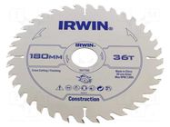 Circular saw; Ø: 180mm; Øhole: 30mm; Teeth: 36; wood IRWIN