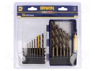 Drill set; for metal; high speed steel cobalt HSS-Co; 15pcs. IRWIN