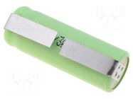 Re-battery: Ni-MH; 2/3AAA,2/3R3; 1.2V; 400mAh; soldering lugs JYH