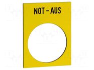 Label; Button marking: NOT-AUS; control cassette; 30x40mm SCHNEIDER ELECTRIC