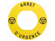 Label; Harmony XB4; Ø22mm; yellow; Dim: Ø60mm SCHNEIDER ELECTRIC