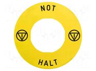 Label; Harmony XB4; Ø22mm; yellow; Dim: Ø60mm SCHNEIDER ELECTRIC