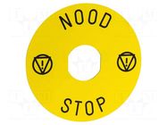 Label; Harmony XB4; Ø22mm; yellow; Dim: Ø90mm SCHNEIDER ELECTRIC