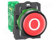 Switch: push-button; 22mm; Stabl.pos: 1; red; none; IP66; flat; Pos: 2 SCHNEIDER ELECTRIC